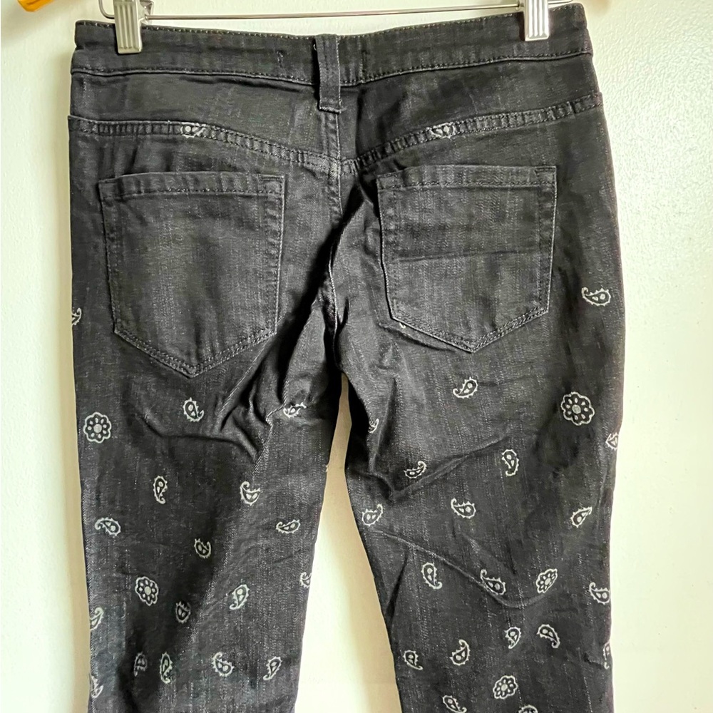 FREE PEOPLE Black Bandana Super Flare Jeans - Picture 9 of 14